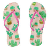 Hand Drawn Potted Cactus Pattern Teenslippers (Voetbed)