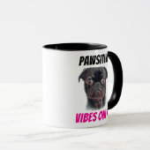 Hand Drawn Pug Mug - Pawsitive Vibes Only! Mok (Voorkant rechts)