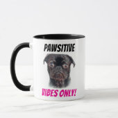 Hand Drawn Pug Mug - Pawsitive Vibes Only! Mok (Links)