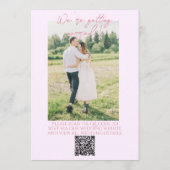 Hand Drawn QR Code Floral Garden Photo Wedding Kaart (Achterkant)