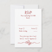 Hand Drawn Quirky Funky Wedding RSVP Card (Devant)