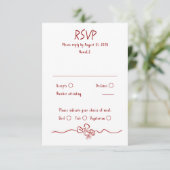 Hand Drawn Quirky Funky Wedding RSVP Card (Debout devant)