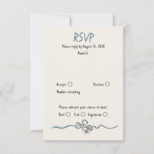 Hand Drawn Quirky Funky Wedding RSVP Card (Voorkant)