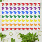 Hand Drawn Rainbow Heart Pattern Theedoek (Gevouwen)
