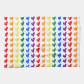 Hand Drawn Rainbow Heart Pattern Theedoek (Horizontaal)