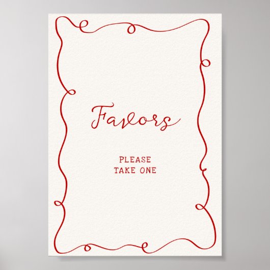 Hand Drawn Red Frame Favors Poster (Voorkant)