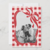 Hand Drawn Red & Pink Family Photo Christmas Card Feestdagenkaart (Voorkant)