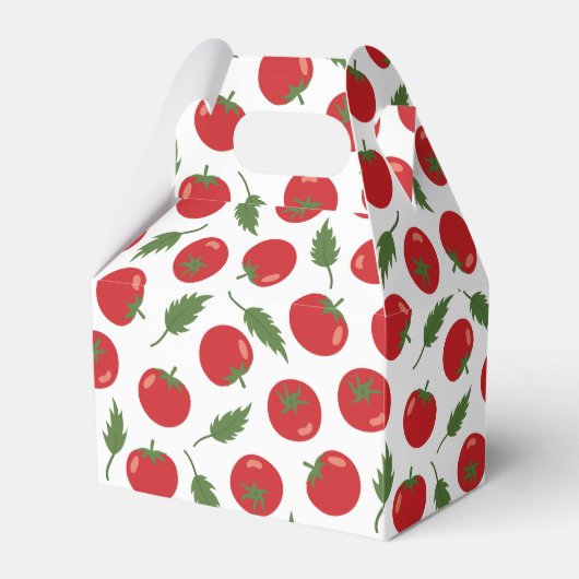 Hand Drawn Red Tomato Pattern Bedankdoosjes (Voorkant Zijde)