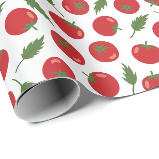 Hand Drawn Red Tomato Pattern Cadeaupapier (Rol Hoek)