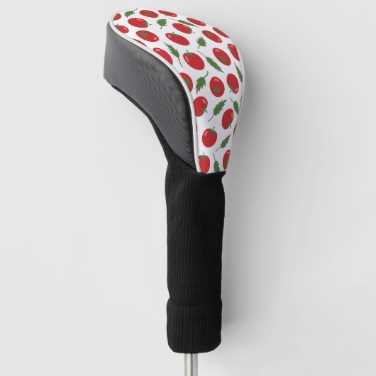 Hand Drawn Red Tomato Pattern Golfheadcover (Schuin)