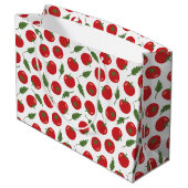 Hand Drawn Red Tomato Pattern Groot Cadeauzakje (Achterkant Gekanteld)