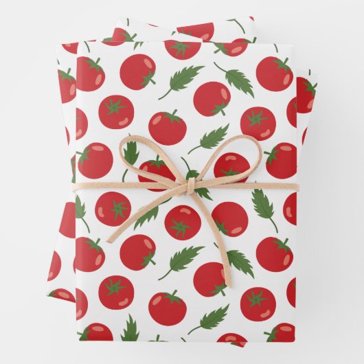 Hand Drawn Red Tomato Pattern Inpakpapier Vel (In situ)