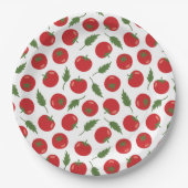 Hand Drawn Red Tomato Pattern Papieren Bordje (Voorkant)