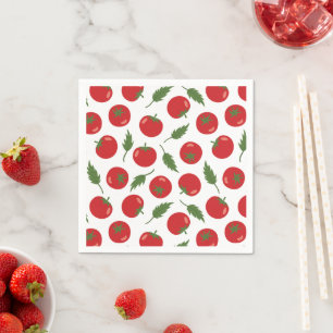 Hand Drawn Red Tomato Pattern Servet