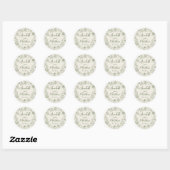 Hand Drawn Retro Wedding Ronde Sticker (Vel)