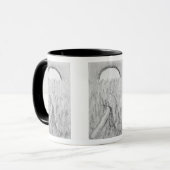 Hand-drawn road and evergreens with moon Mug (Devant gauche)