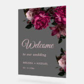 Hand Drawn Romantic Roses Wedding Welcome (Angle)
