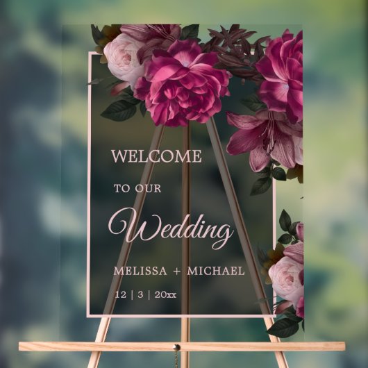 Hand Drawn Romantic Roses Wedding Welcome (Neutre)