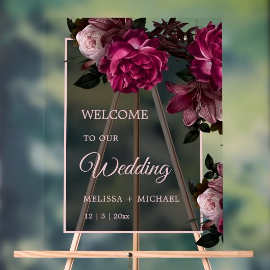 Hand Drawn Romantic Roses Wedding Welcome (Neutre)