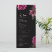 Hand Drawn Roses Dark Romantic Wedding Menu (Staand voorkant)