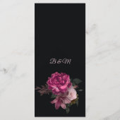 Hand Drawn Roses Dark Romantic Wedding Menu (Achterkant)