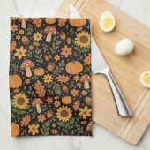 Hand Drawn Rustic Fall Pattern Kitchen Towel Theedoek (Quarter Fold)