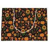 Hand Drawn Rustic Fall Pattern Large Gift Bag Groot Cadeauzakje (Voorkant)