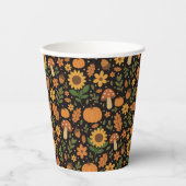 Hand Drawn Rustic Fall Pattern Paper Plates Papieren Bekers (Voorkant)