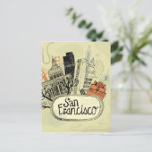 Hand Drawn San Francisco Briefkaart (Staand voorkant)