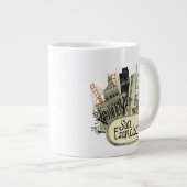 Hand Drawn San Francisco Extra Grote Beker (Voorkant rechts)