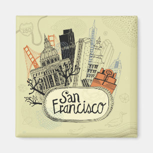 Hand Drawn San Francisco Magneet