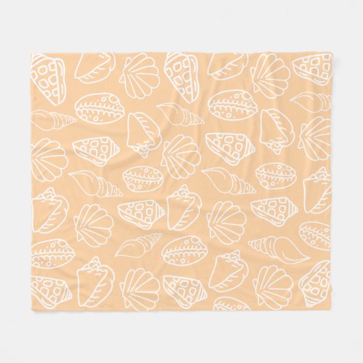 Hand-drawn Sandy Shells Fleece Blanket (Voorkant (Horizontaal))