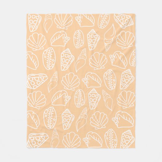 Hand-drawn Sandy Shells Fleece Blanket Deken (Voorkant)