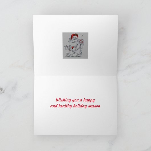 Hand Drawn Santa Claus Kaart (Binnen)