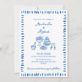 Hand Drawn Scribble Doodles All-In-One Wedding Inv Kaart (Voorkant)