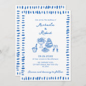 Hand Drawn Scribble Doodles All-In-One Wedding Inv Kaart (Voorkant / Achterkant)