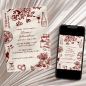 Hand Drawn Scribbles/Doodles Wedding Invitation