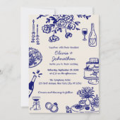 Hand Drawn Scribbles/Doodles Wedding Invitation (Devant)