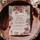 Hand Drawn Scribbles/Doodles Wedding Invitation Kaart