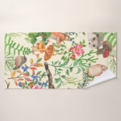 Hand drawn seamless pattern with watercolor forest (Serviette de bain)
