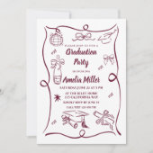 Hand Drawn Senior Graduation Invitation Template, (Devant)