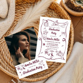 Hand Drawn Senior Graduation Invitation Template,