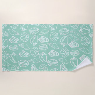 Hand-drawn Shell Patterned Beach Towel Strandlaken