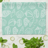 Hand-drawn Shell Patterned Kitchen Towel Theedoek (Gevouwen)