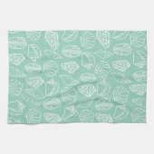 Hand-drawn Shell Patterned Kitchen Towel Theedoek (Horizontaal)