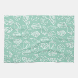 Hand-drawn Shell Patterned Kitchen Towel Theedoek
