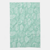 Hand-drawn Shell Patterned Kitchen Towel Theedoek (Verticaal)