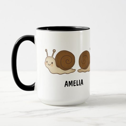 Hand Drawn Snail Custom Cute Mug Mok (Links)