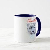 Hand Drawn Snow Leopard Mug "Feline Wild" (Devant droit)