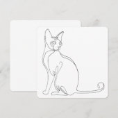 Hand Drawn Sphynx Cat Minimalist Design Kaart (Voorkant / Achterkant)